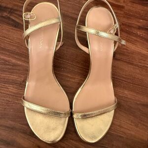 Stuart Weitzman Metallic Gold Heels Size 8